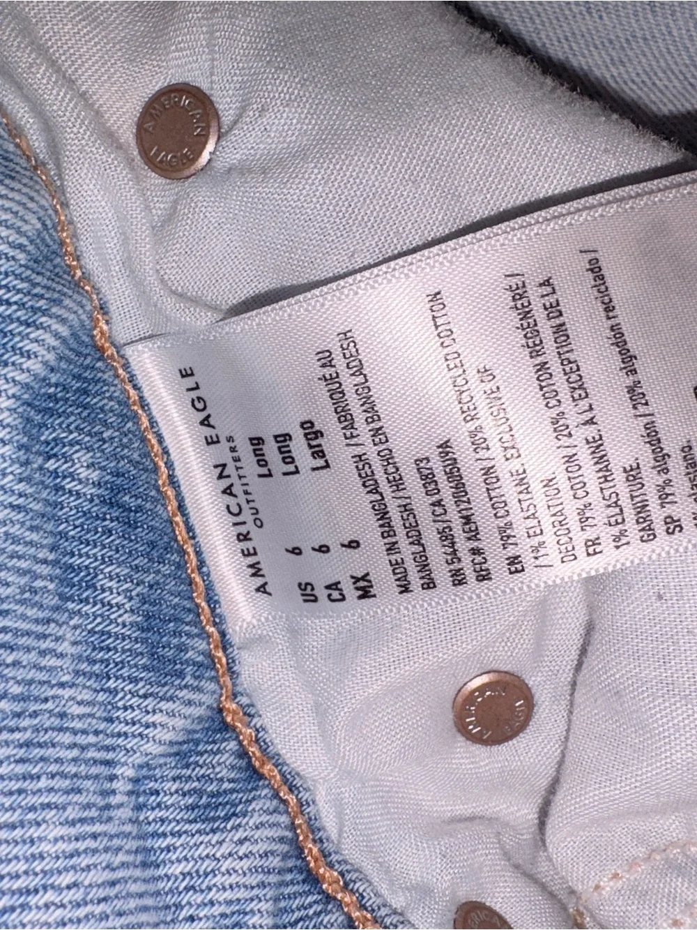 American Eagle Outfitters Light Blue Distressed Straight Jeans